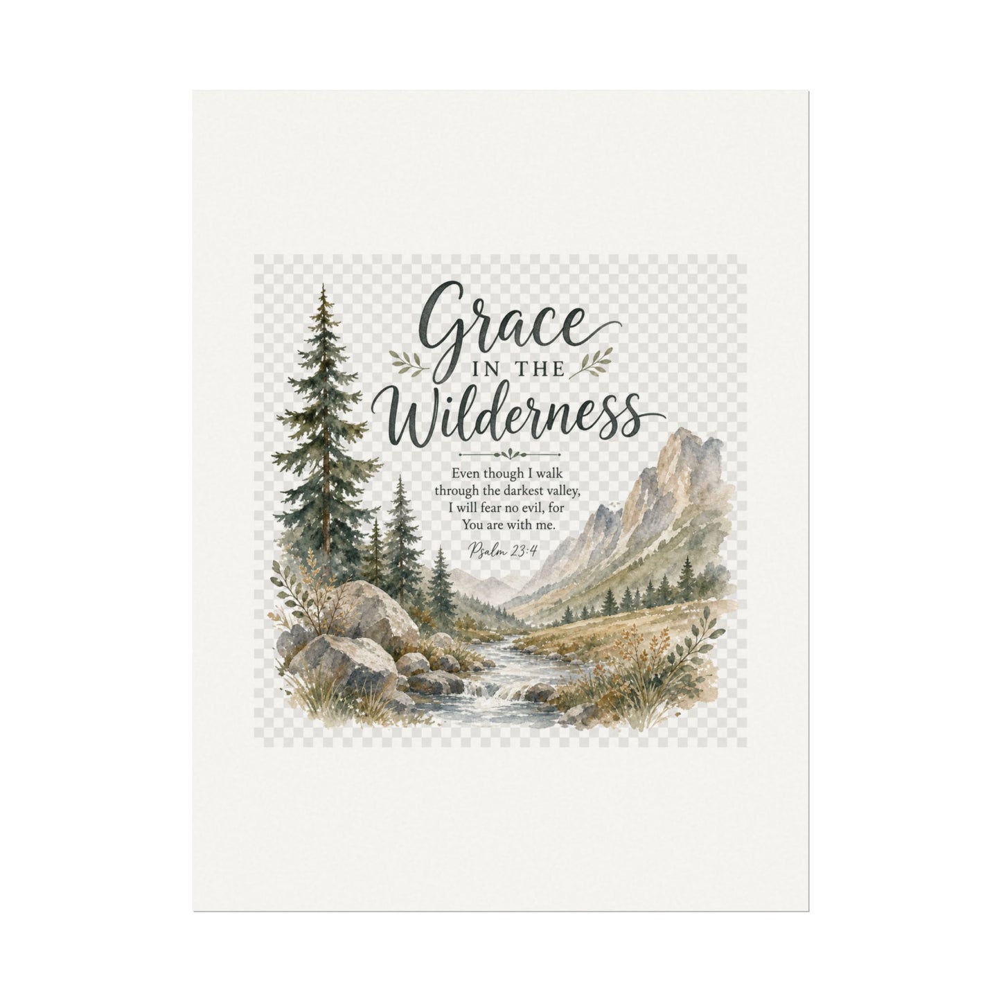 Grace in the Wilderness — Psalm-Inspired Watercolor Printable (8x10, 11x14)