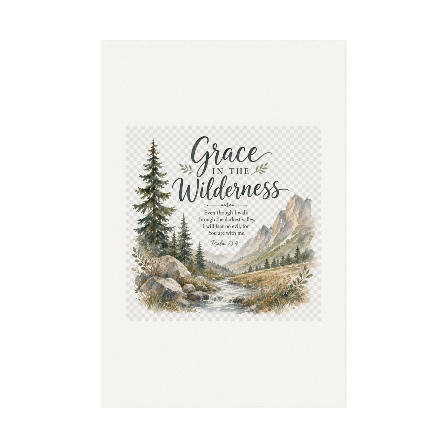 Grace in the Wilderness — Psalm-Inspired Watercolor Printable (8x10, 11x14)