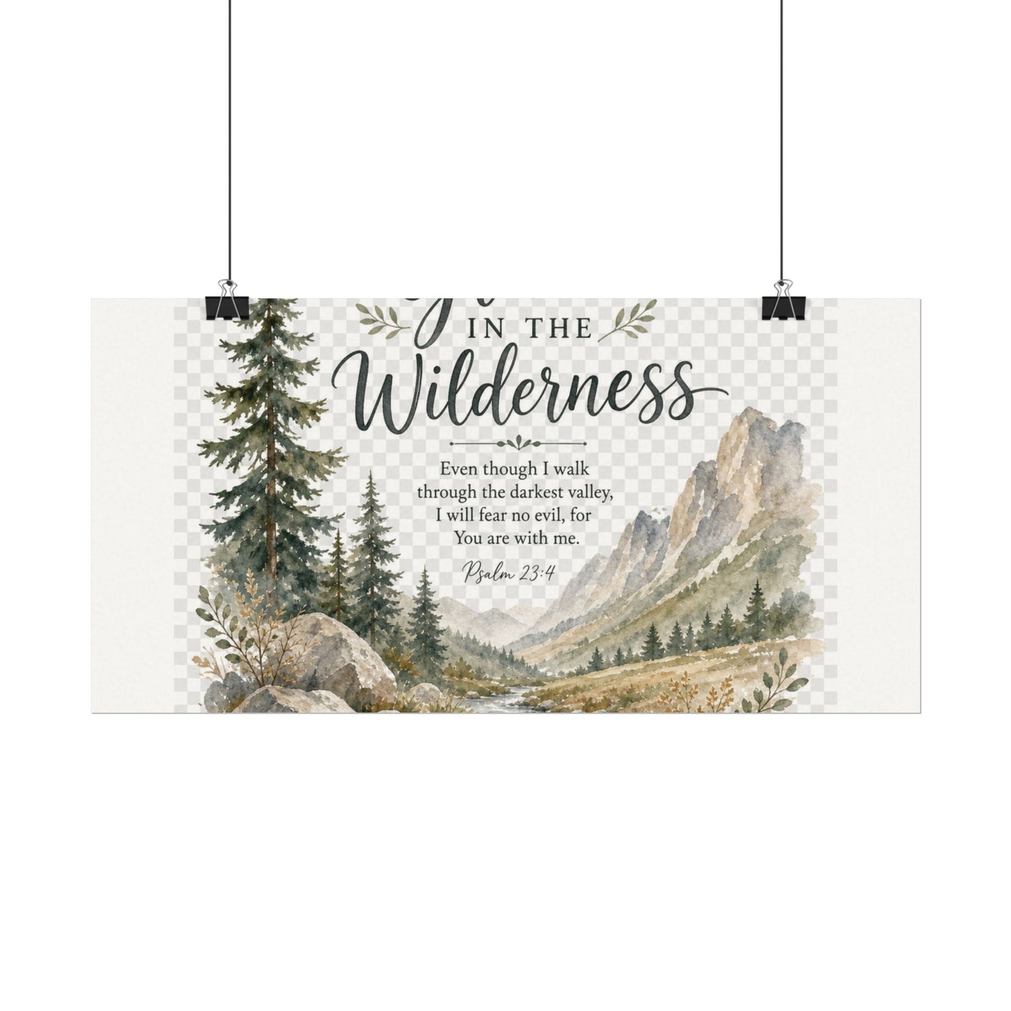 Grace in the Wilderness — Psalm-Inspired Watercolor Printable (8x10, 11x14)