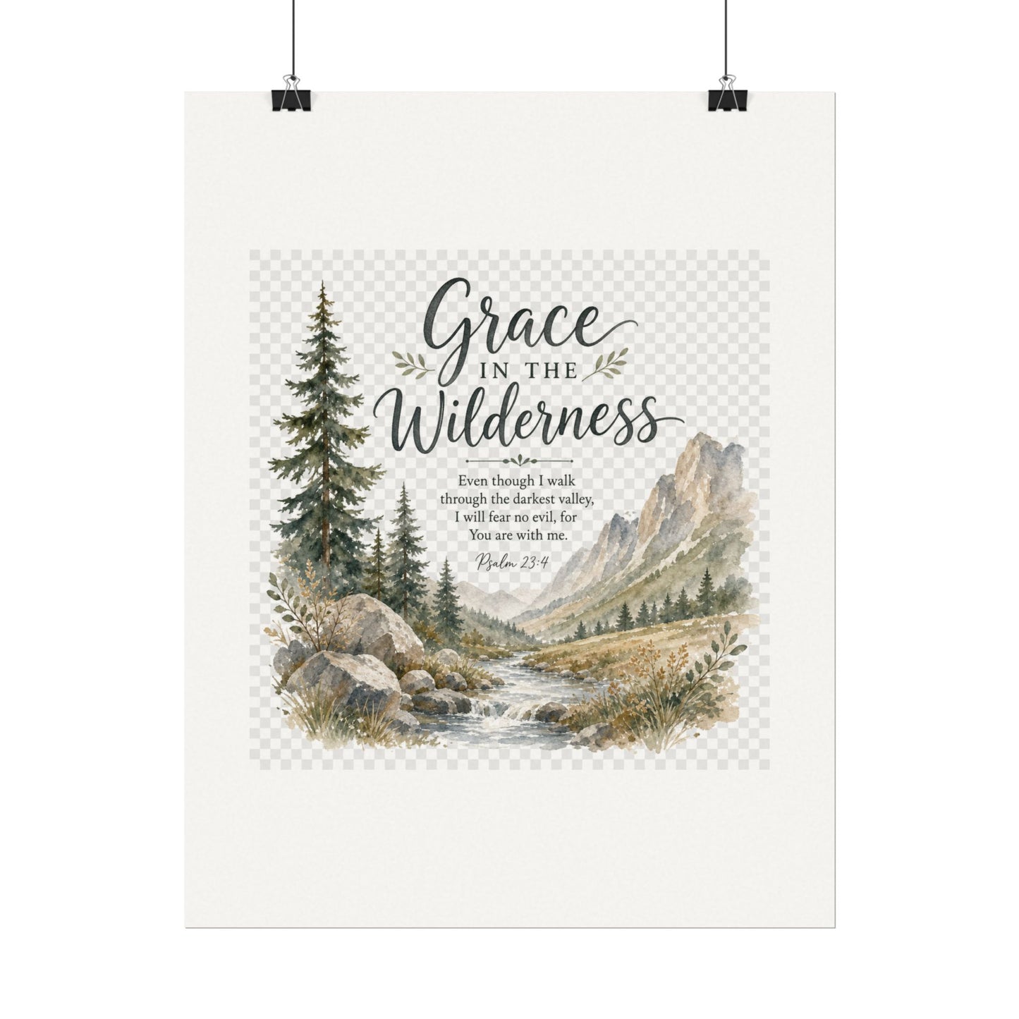 Grace in the Wilderness — Psalm-Inspired Watercolor Printable (8x10, 11x14)