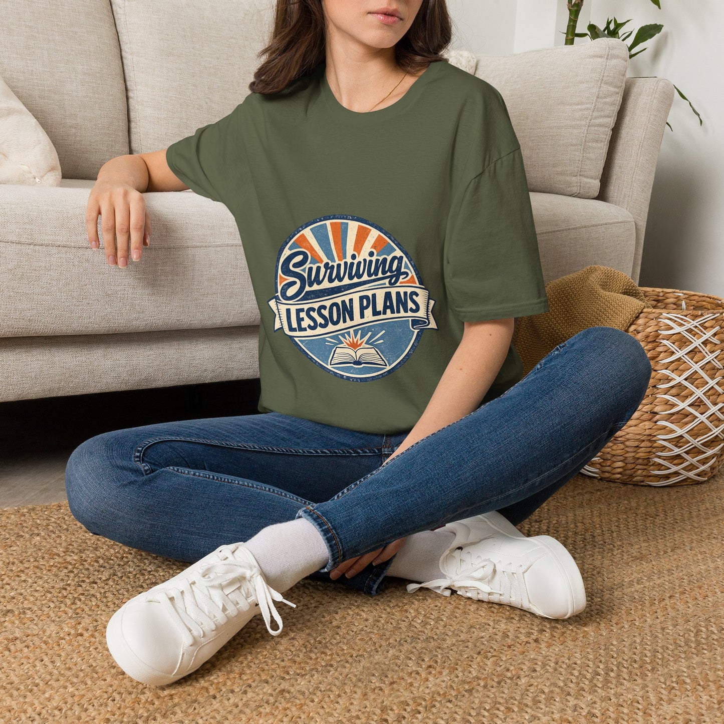 Homeschool Dad “Surviving Lesson Plans” Badge Tee — Father's Day Gift