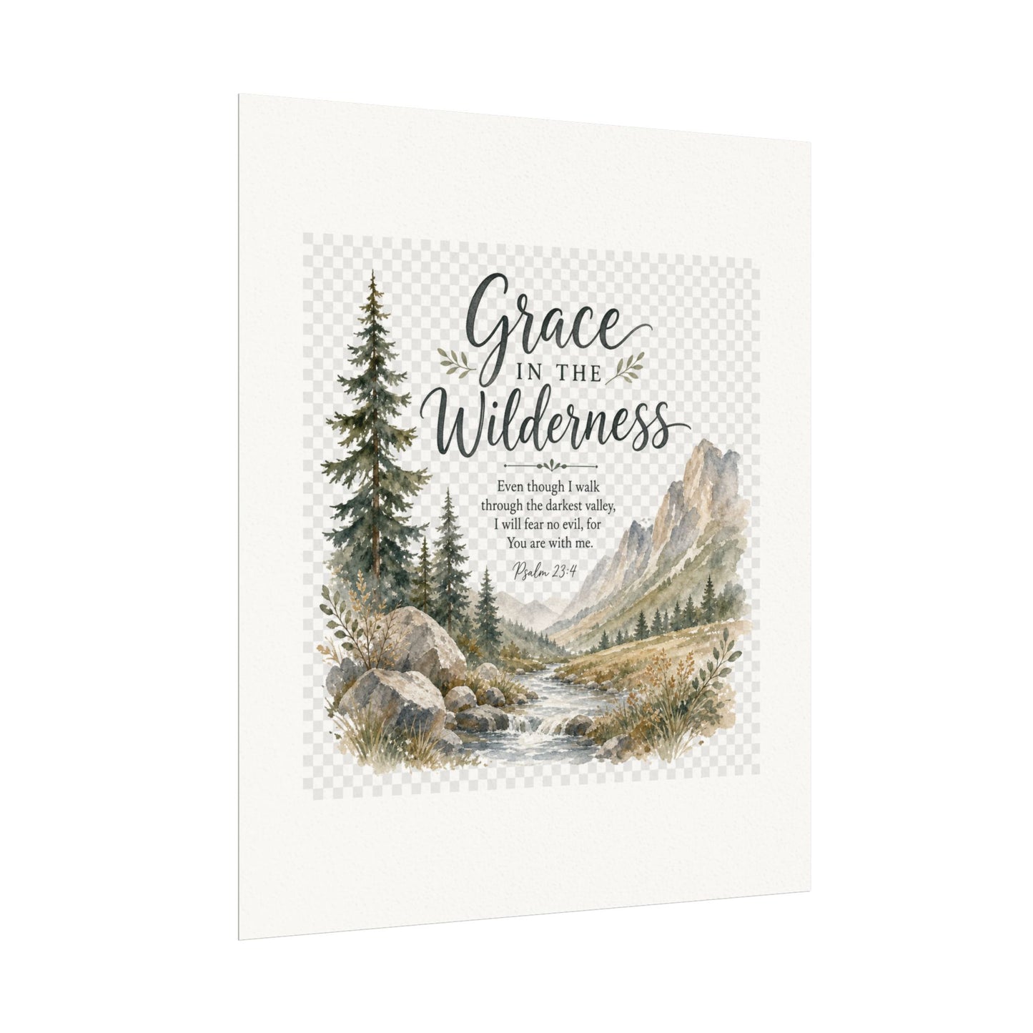 Grace in the Wilderness — Psalm-Inspired Watercolor Printable (8x10, 11x14)