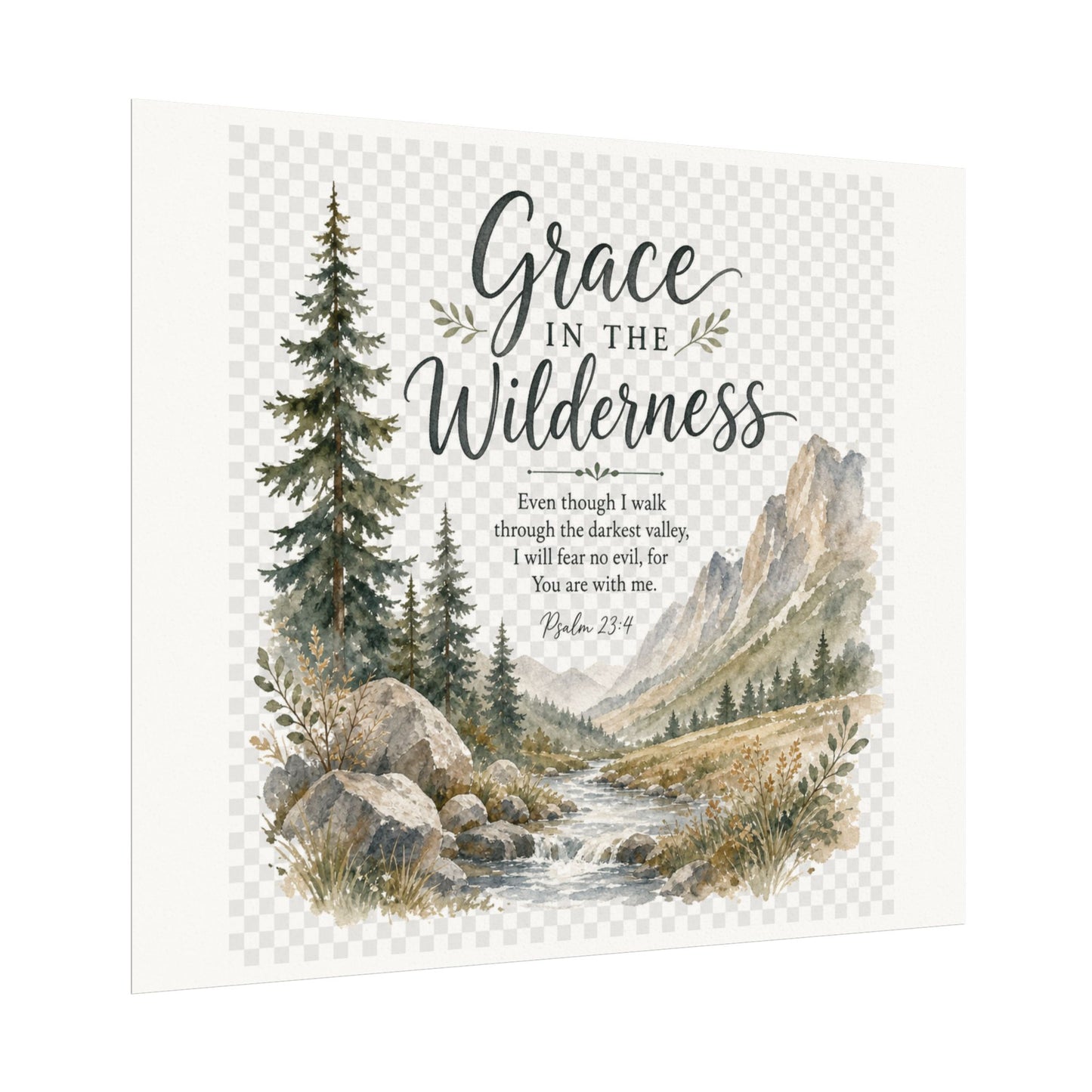 Grace in the Wilderness — Psalm-Inspired Watercolor Printable (8x10, 11x14)