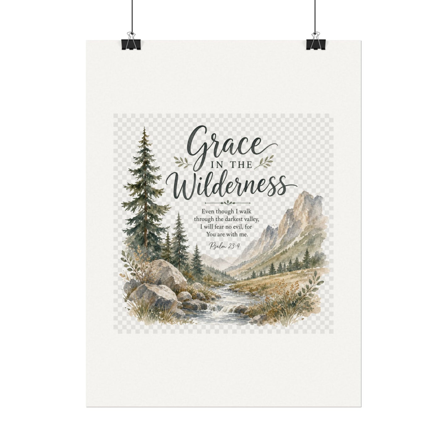 Grace in the Wilderness — Psalm-Inspired Watercolor Printable (8x10, 11x14)