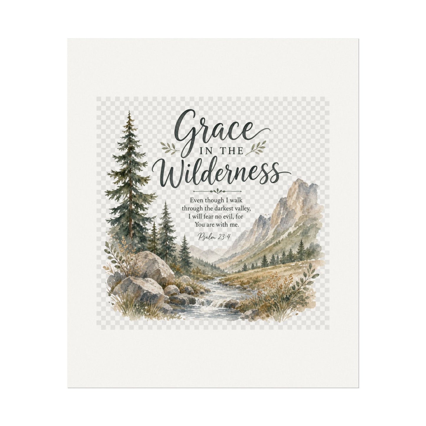 Grace in the Wilderness — Psalm-Inspired Watercolor Printable (8x10, 11x14)