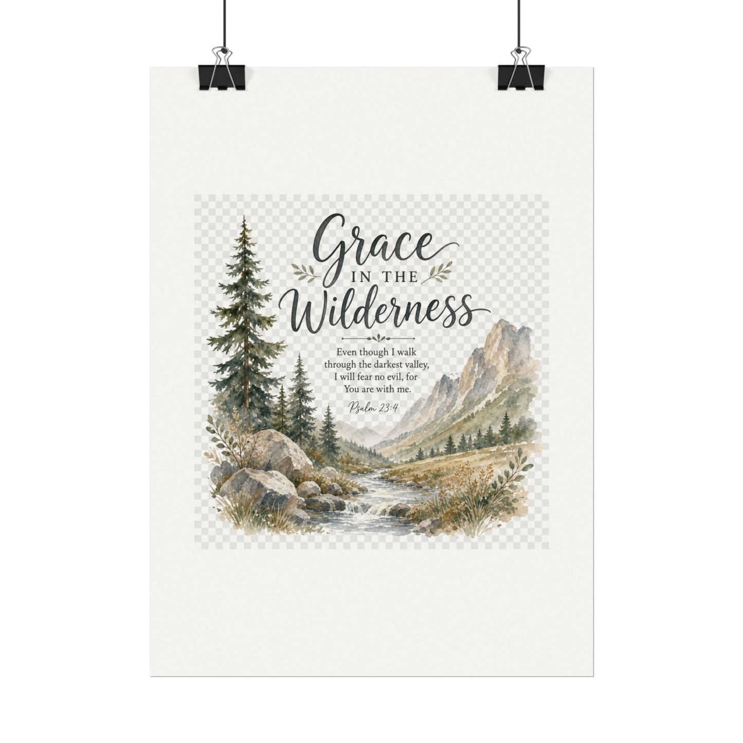 Grace in the Wilderness — Psalm-Inspired Watercolor Printable (8x10, 11x14)
