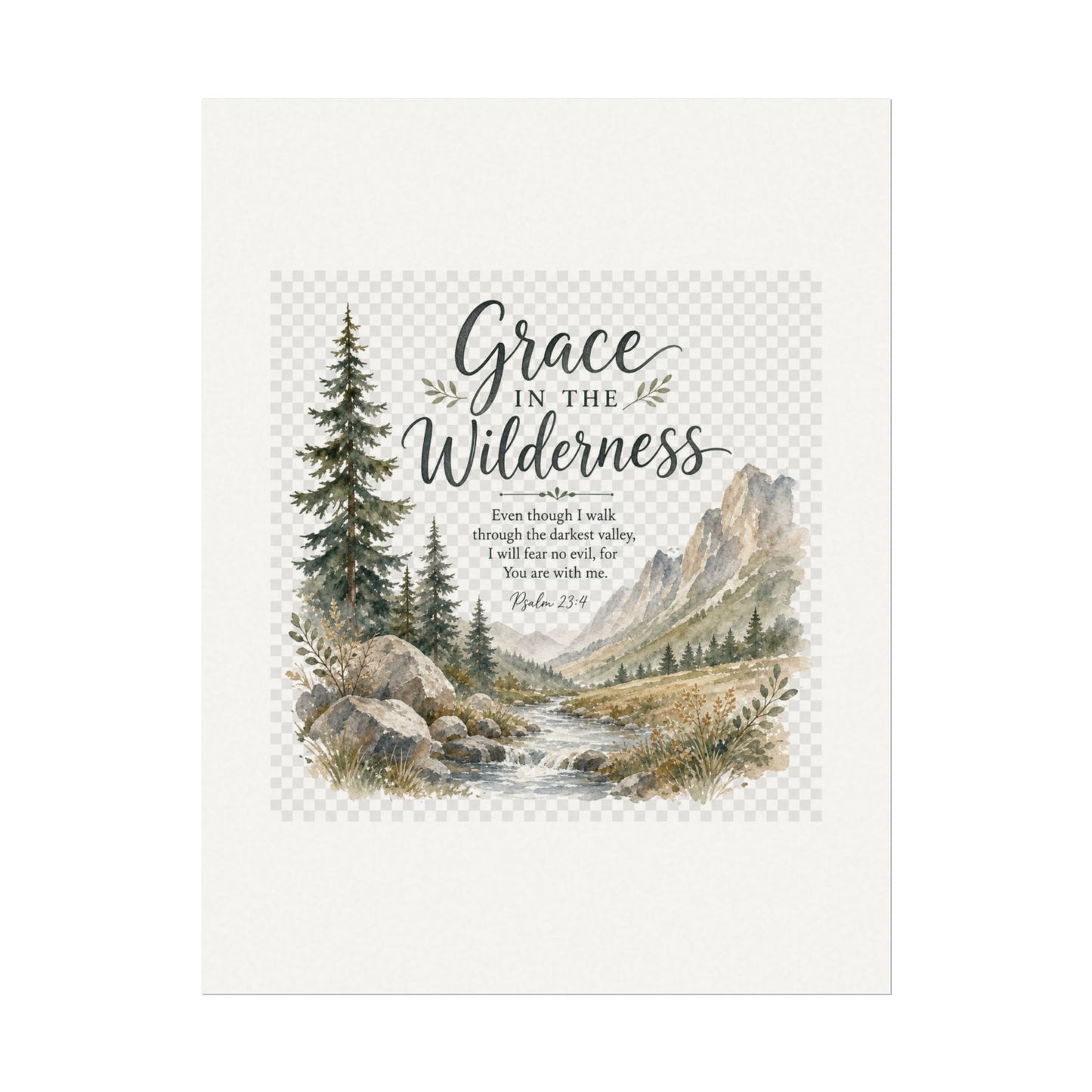 Grace in the Wilderness — Psalm-Inspired Watercolor Printable (8x10, 11x14)