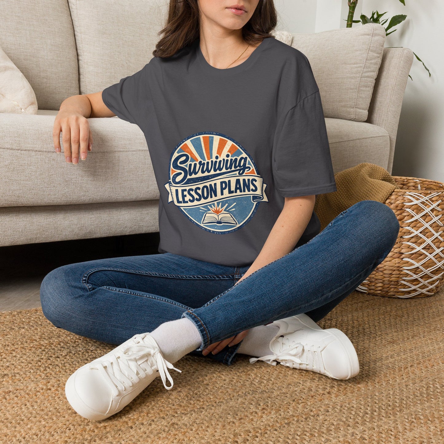 Homeschool Dad “Surviving Lesson Plans” Badge Tee — Father's Day Gift