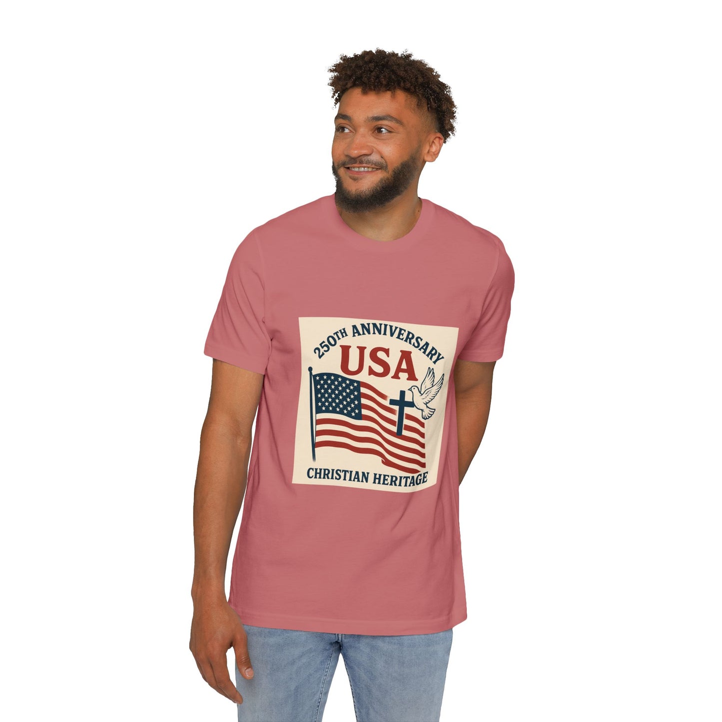 USA 250th Anniversary Vintage Unisex T-Shirt - Christian Heritage Edition