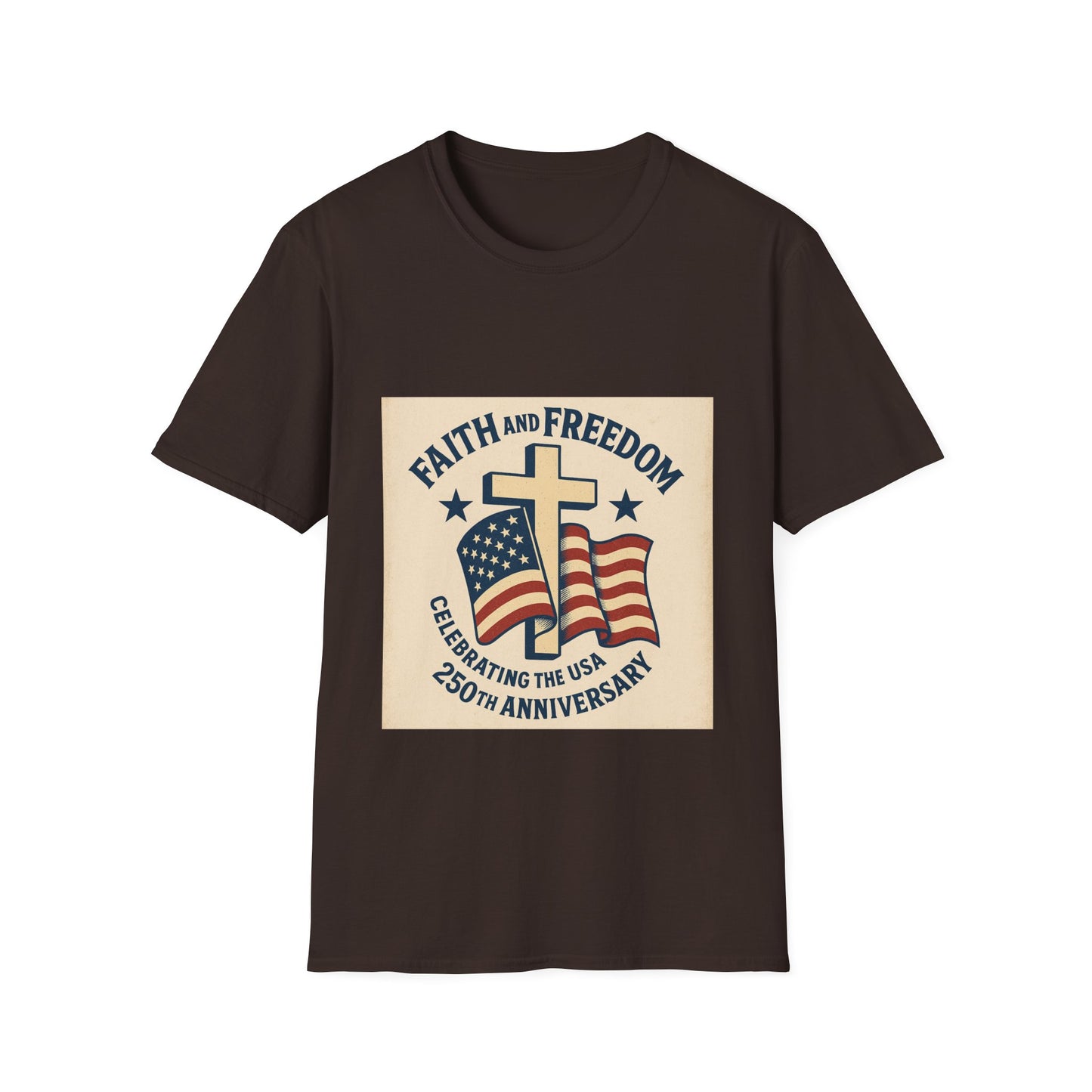 Faith & Freedom 250th Anniversary Vintage Patriotic T-Shirt