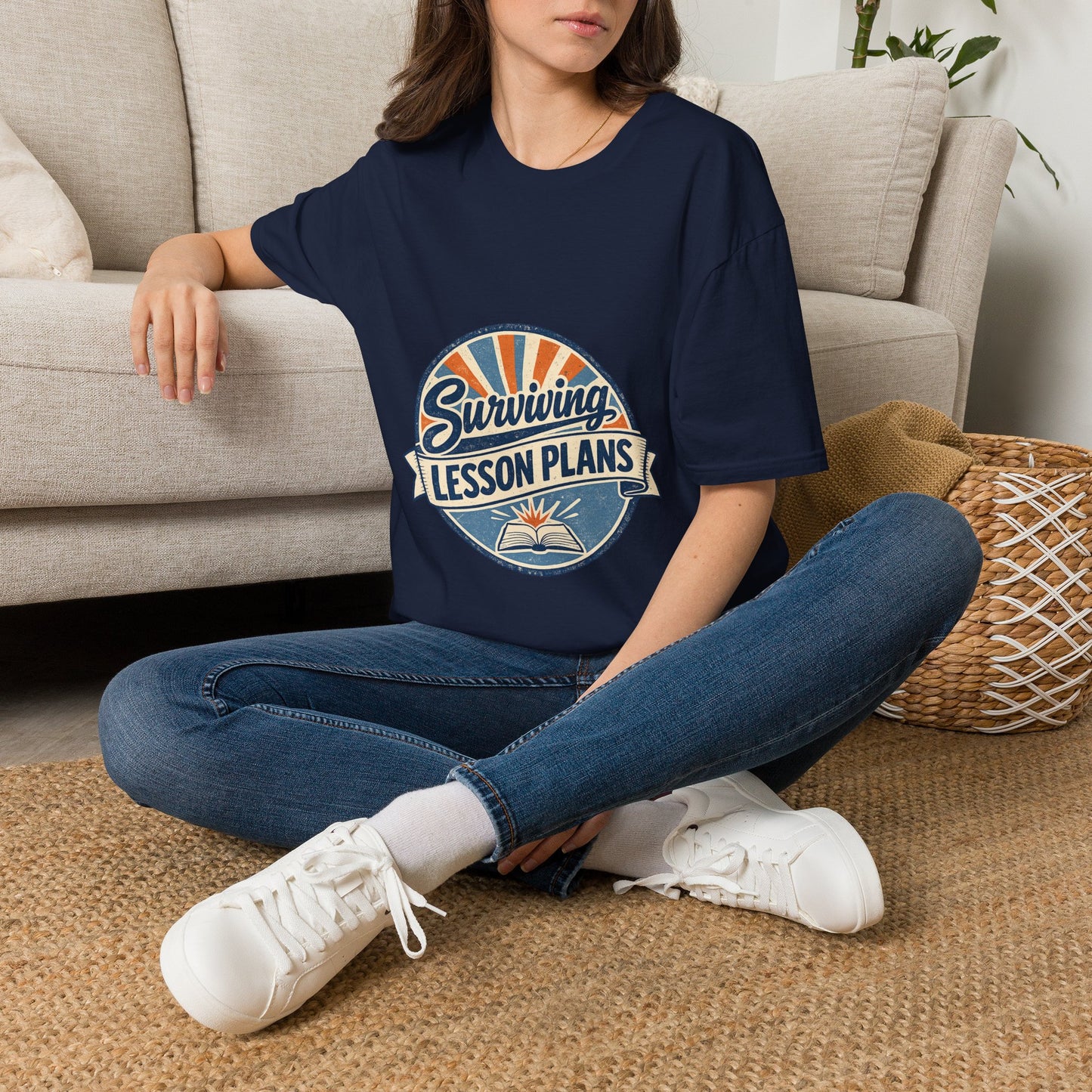 Homeschool Dad “Surviving Lesson Plans” Badge Tee — Father's Day Gift