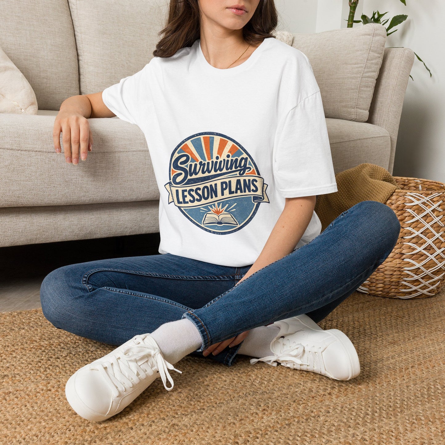 Homeschool Dad “Surviving Lesson Plans” Badge Tee — Father's Day Gift