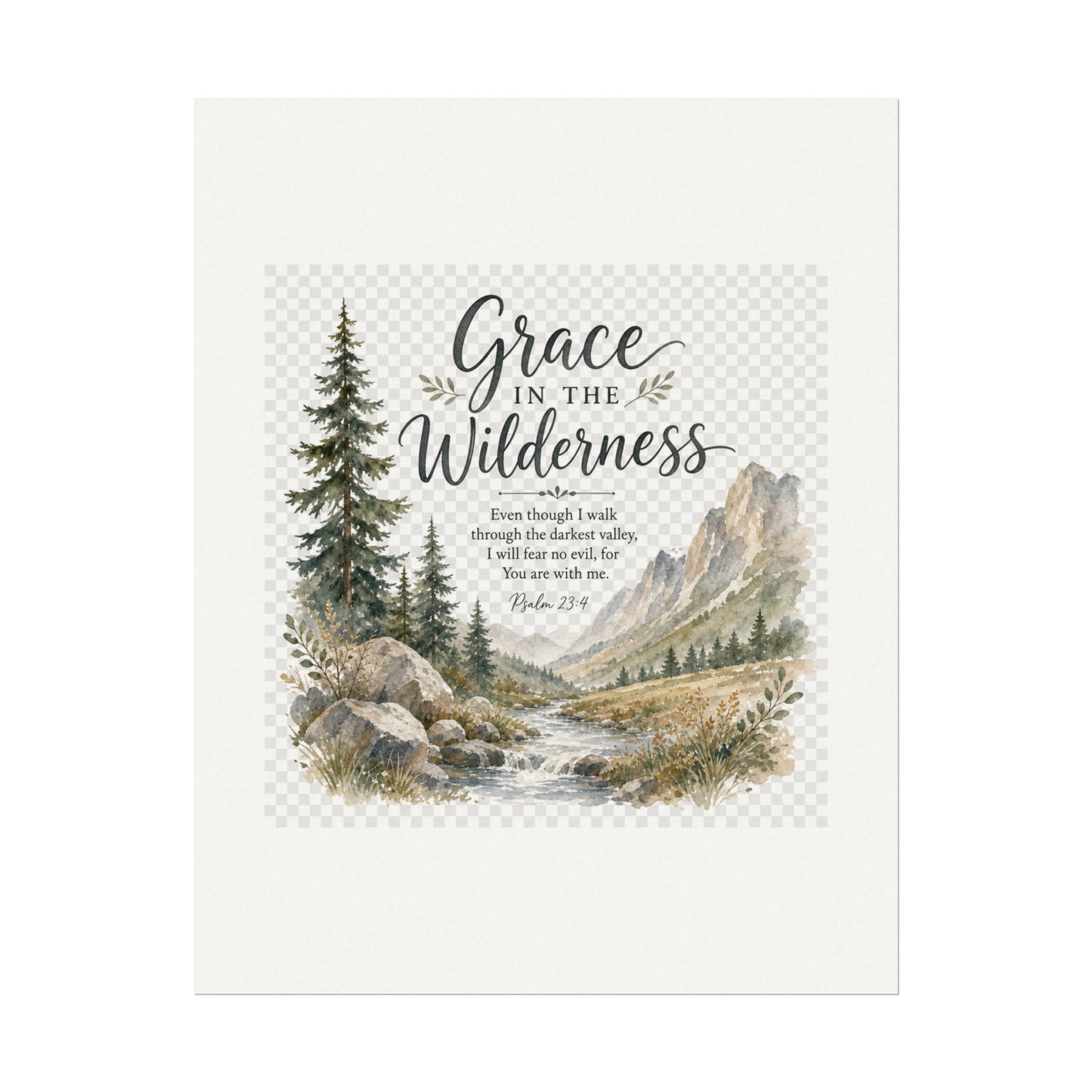 Grace in the Wilderness — Psalm-Inspired Watercolor Printable (8x10, 11x14)