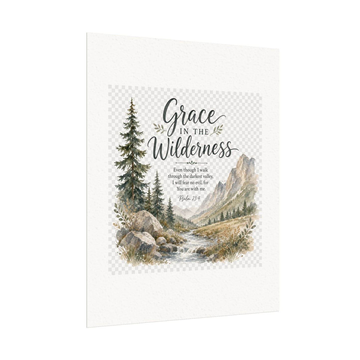 Grace in the Wilderness — Psalm-Inspired Watercolor Printable (8x10, 11x14)