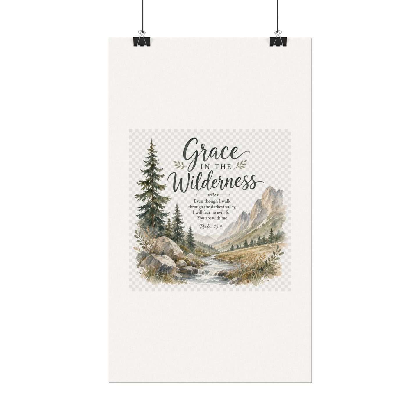 Grace in the Wilderness — Psalm-Inspired Watercolor Printable (8x10, 11x14)