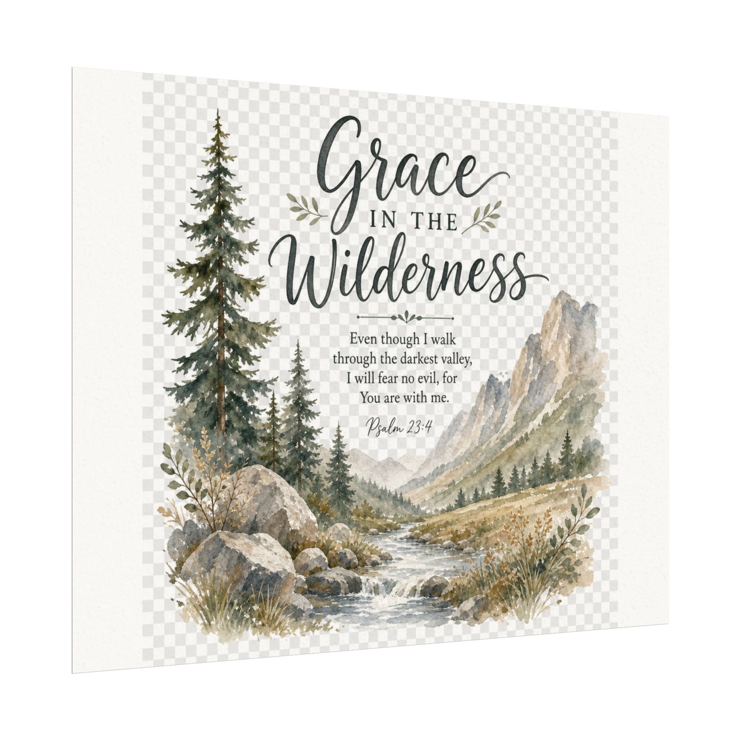 Grace in the Wilderness — Psalm-Inspired Watercolor Printable (8x10, 11x14)