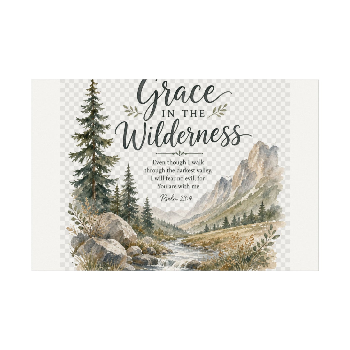Grace in the Wilderness — Psalm-Inspired Watercolor Printable (8x10, 11x14)