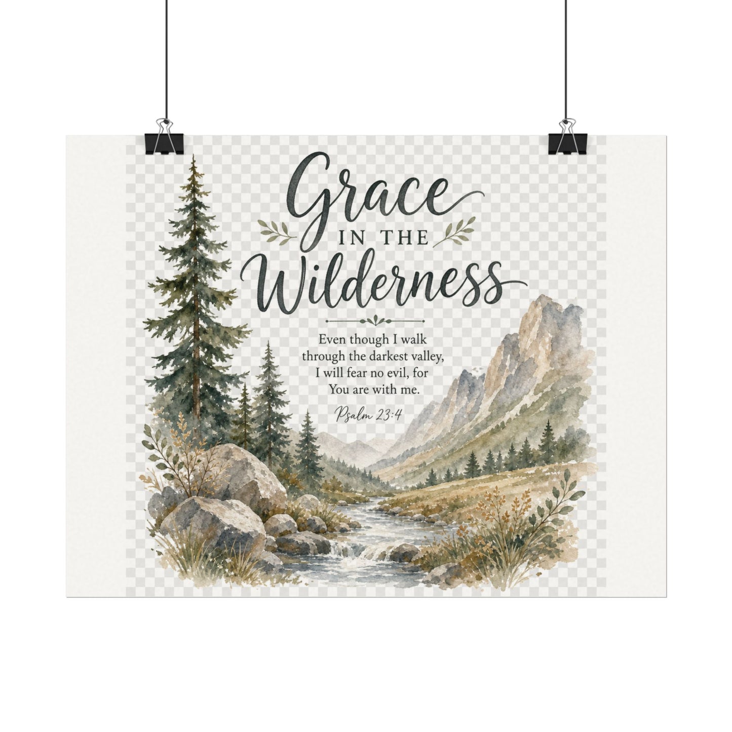 Grace in the Wilderness — Psalm-Inspired Watercolor Printable (8x10, 11x14)