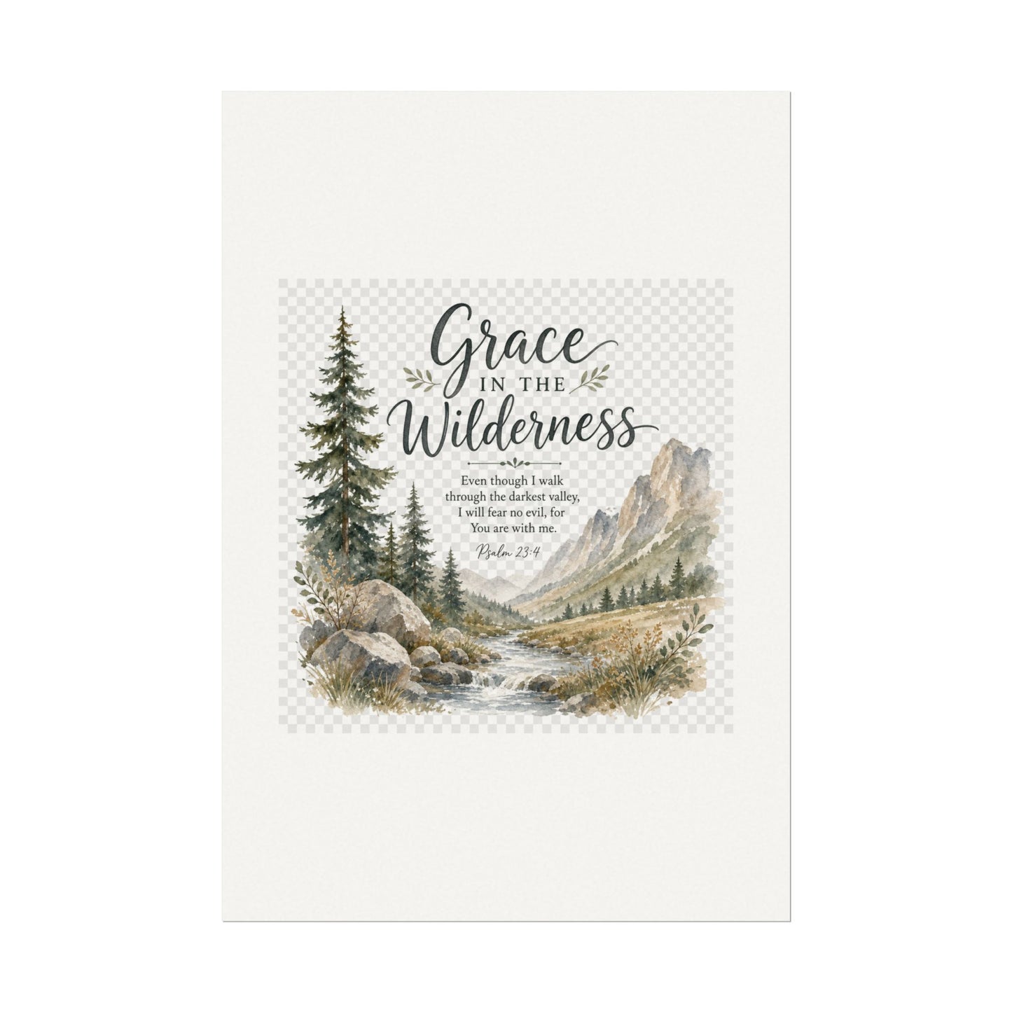 Grace in the Wilderness — Psalm-Inspired Watercolor Printable (8x10, 11x14)