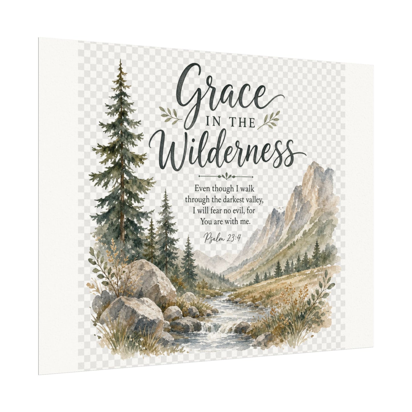 Grace in the Wilderness — Psalm-Inspired Watercolor Printable (8x10, 11x14)