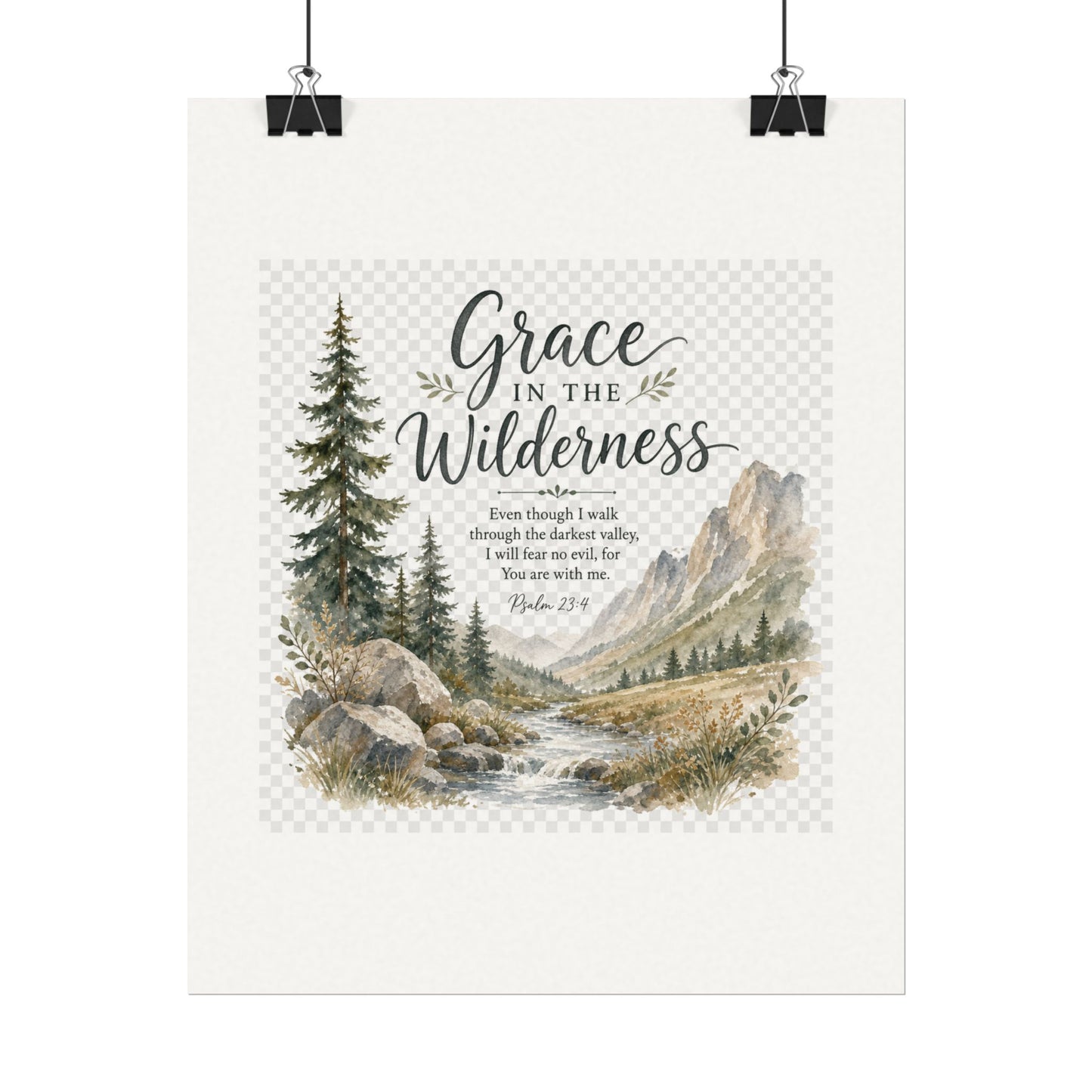Grace in the Wilderness — Psalm-Inspired Watercolor Printable (8x10, 11x14)