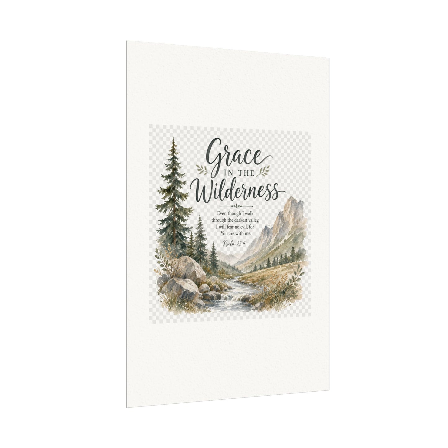 Grace in the Wilderness — Psalm-Inspired Watercolor Printable (8x10, 11x14)
