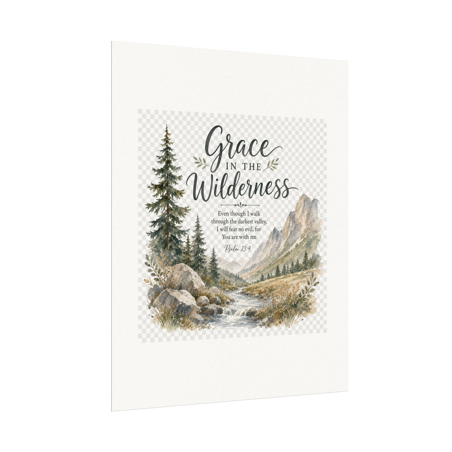 Grace in the Wilderness — Psalm-Inspired Watercolor Printable (8x10, 11x14)