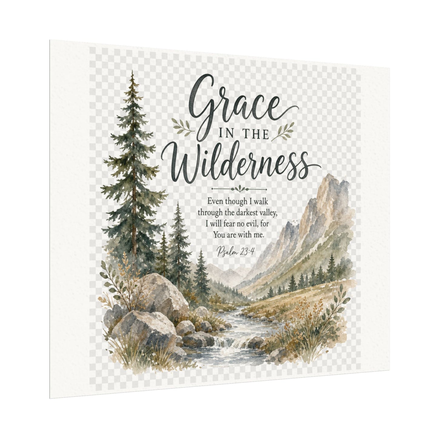 Grace in the Wilderness — Psalm-Inspired Watercolor Printable (8x10, 11x14)