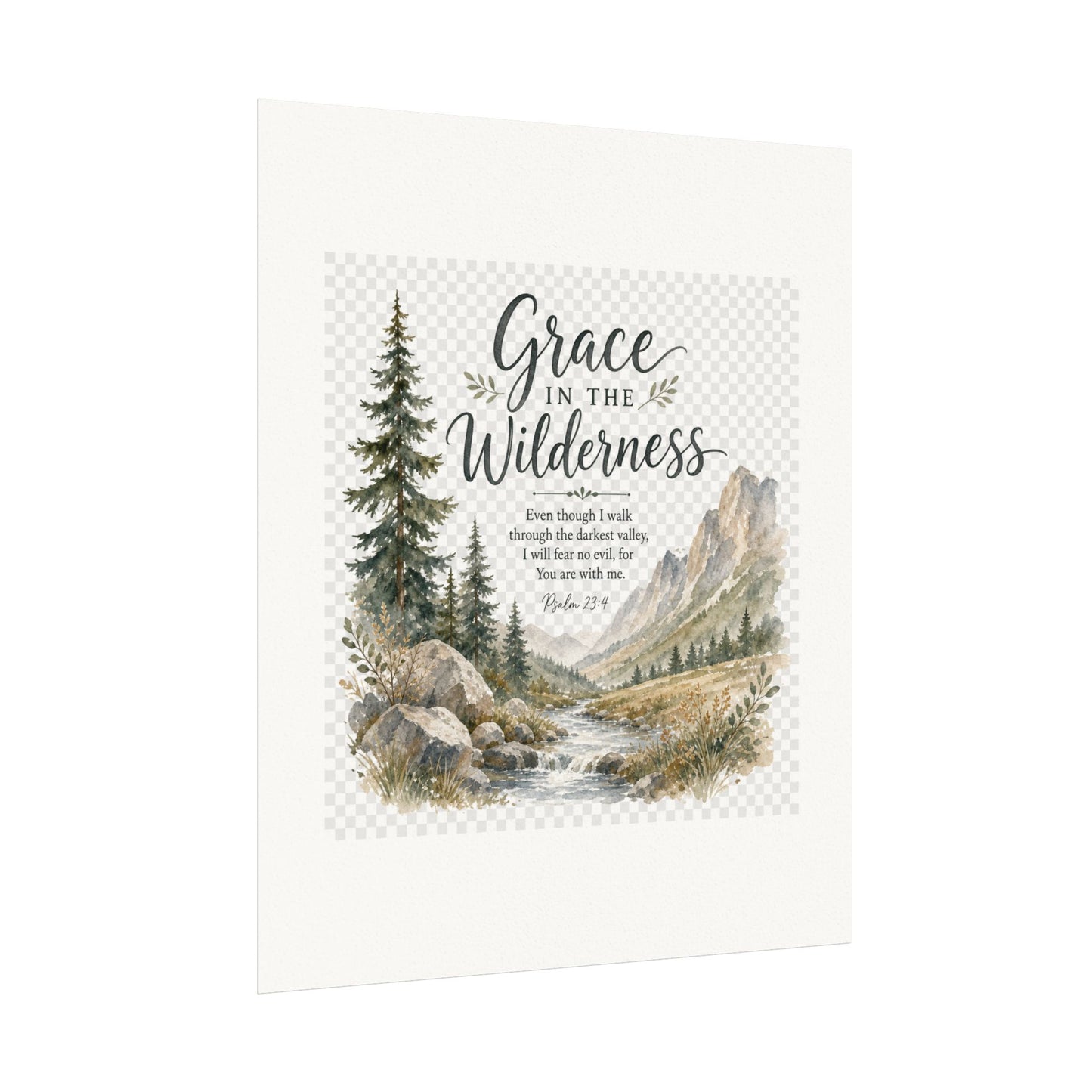 Grace in the Wilderness — Psalm-Inspired Watercolor Printable (8x10, 11x14)