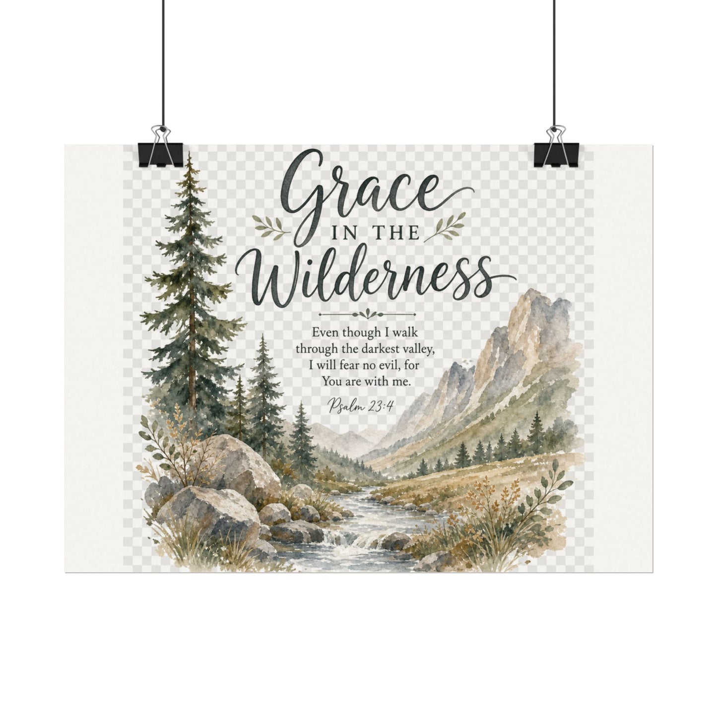 Grace in the Wilderness — Psalm-Inspired Watercolor Printable (8x10, 11x14)