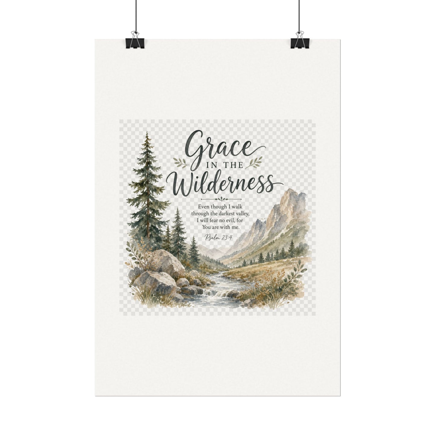 Grace in the Wilderness — Psalm-Inspired Watercolor Printable (8x10, 11x14)