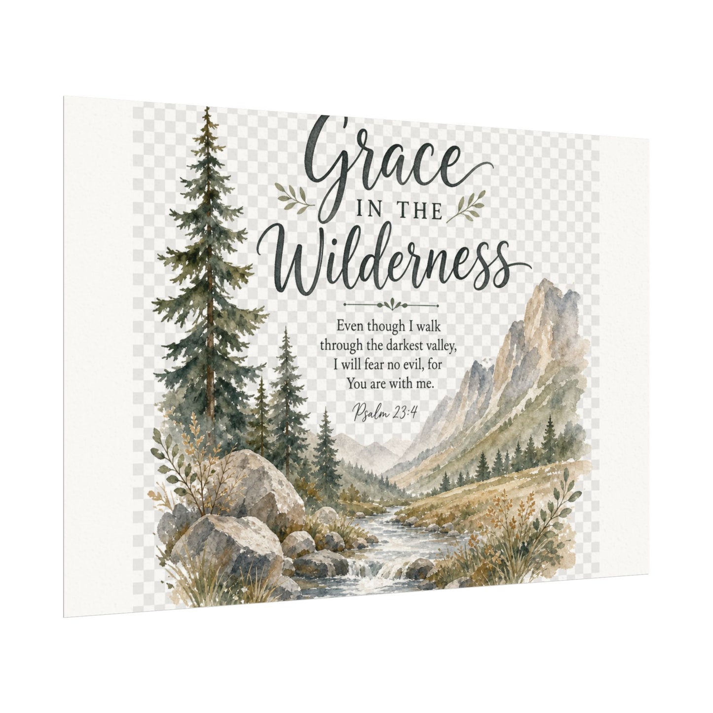 Grace in the Wilderness — Psalm-Inspired Watercolor Printable (8x10, 11x14)
