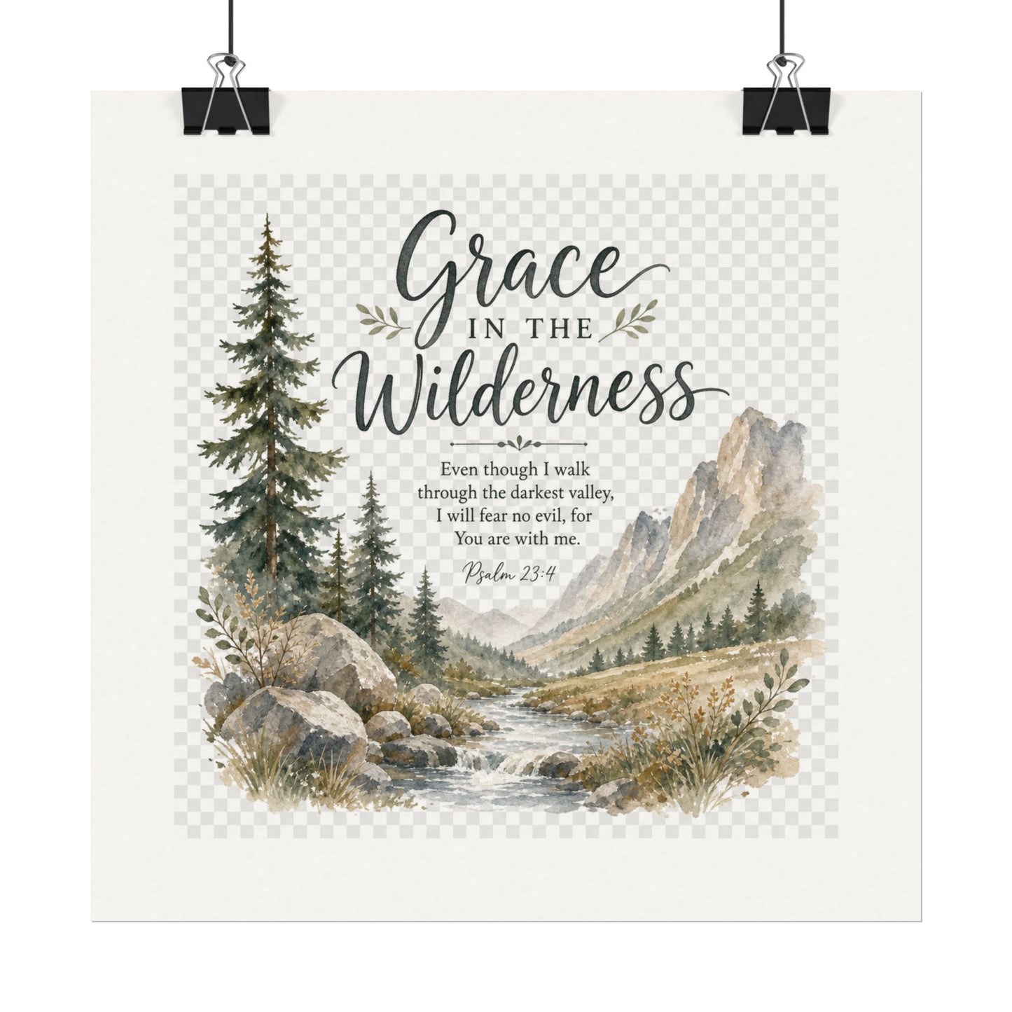 Grace in the Wilderness — Psalm-Inspired Watercolor Printable (8x10, 11x14)
