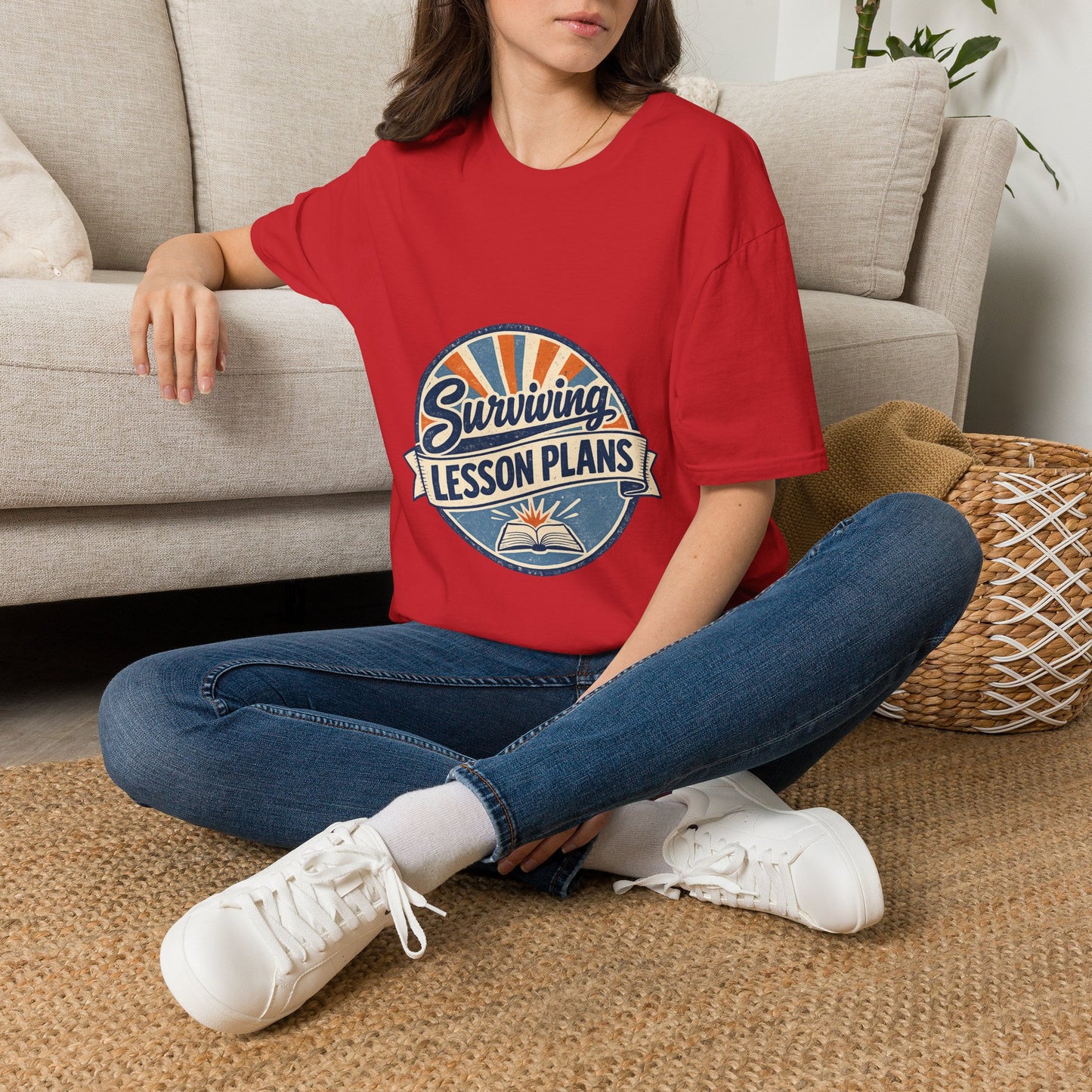Homeschool Dad “Surviving Lesson Plans” Badge Tee — Father's Day Gift
