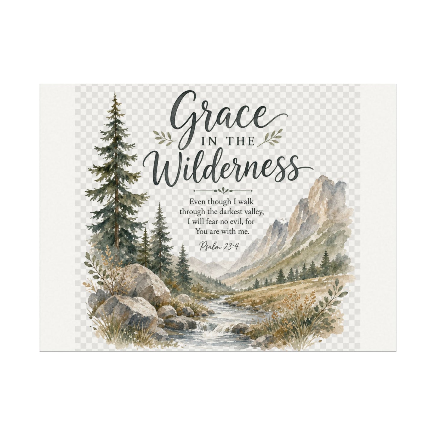 Grace in the Wilderness — Psalm-Inspired Watercolor Printable (8x10, 11x14)