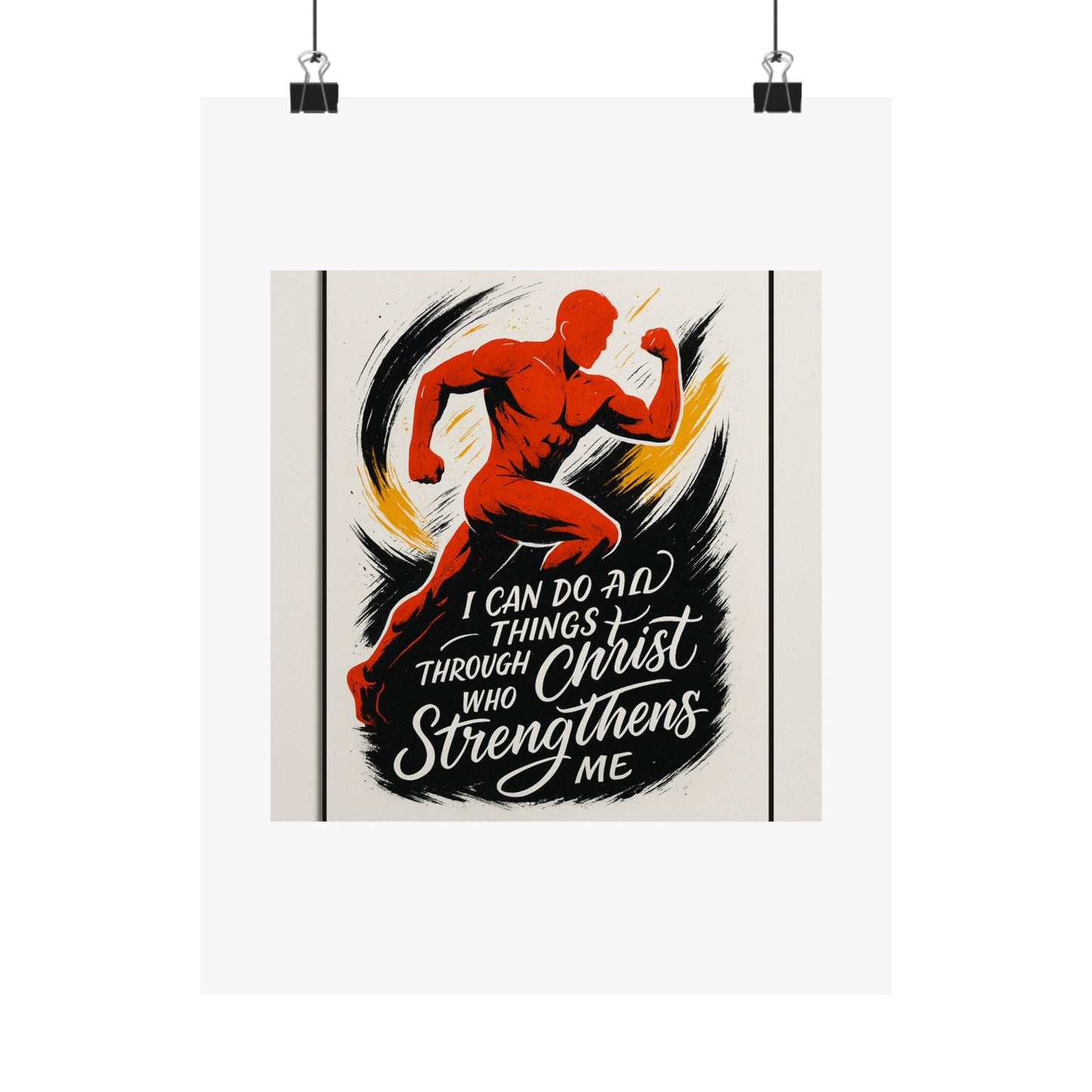 Faith-Fueled Fitness Inspiration Matte Vertical Poster