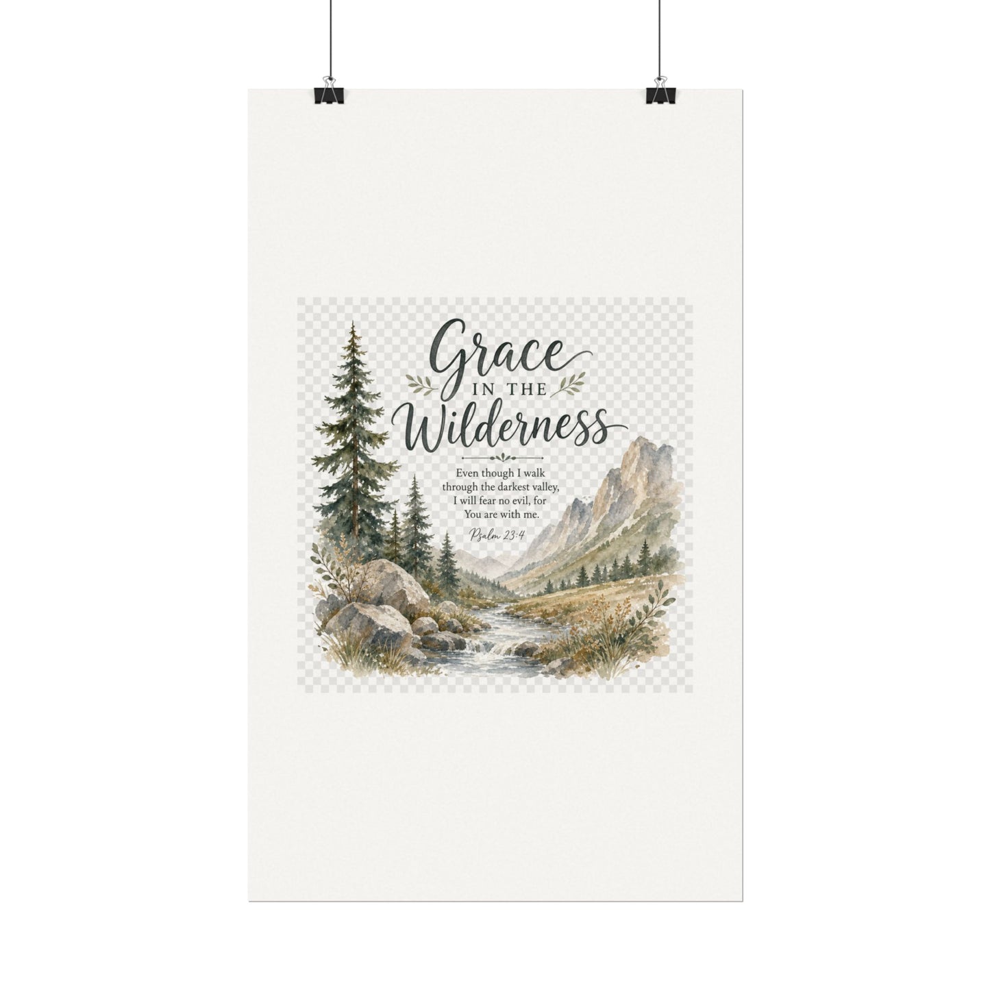 Grace in the Wilderness — Psalm-Inspired Watercolor Printable (8x10, 11x14)