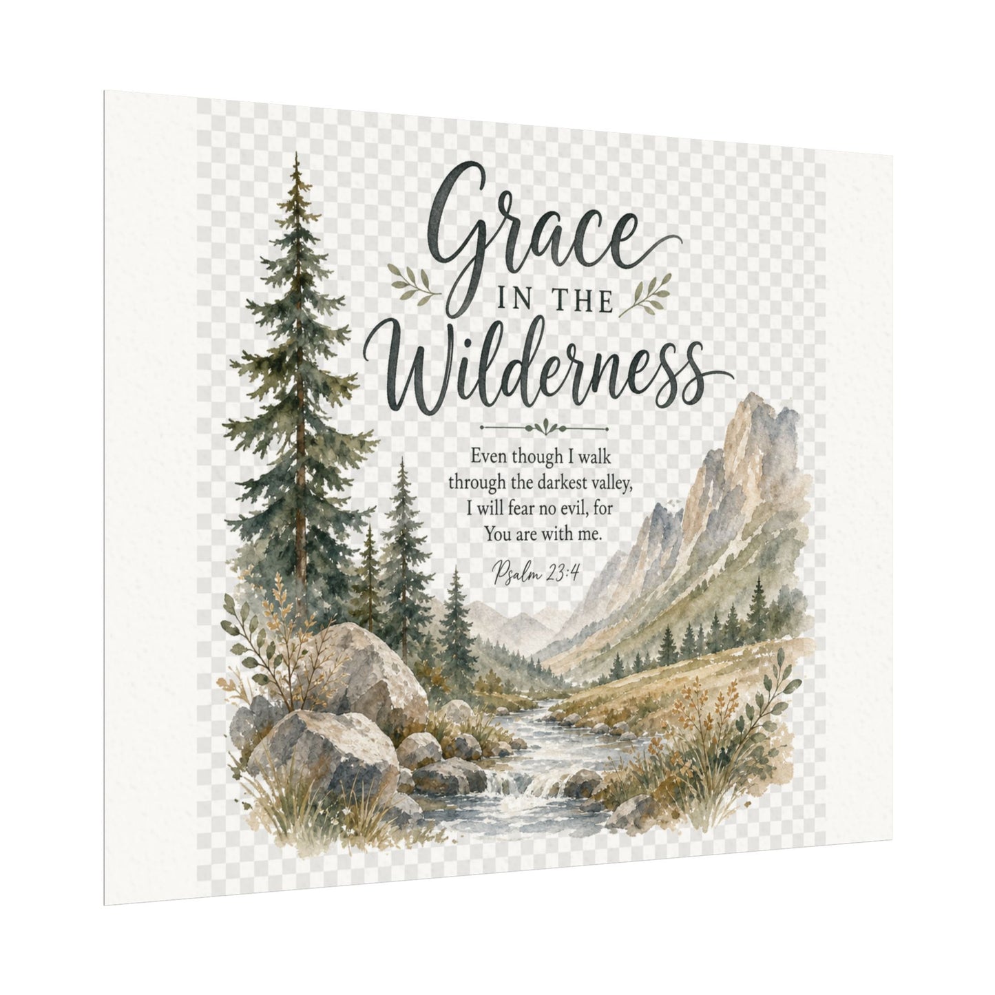 Grace in the Wilderness — Psalm-Inspired Watercolor Printable (8x10, 11x14)
