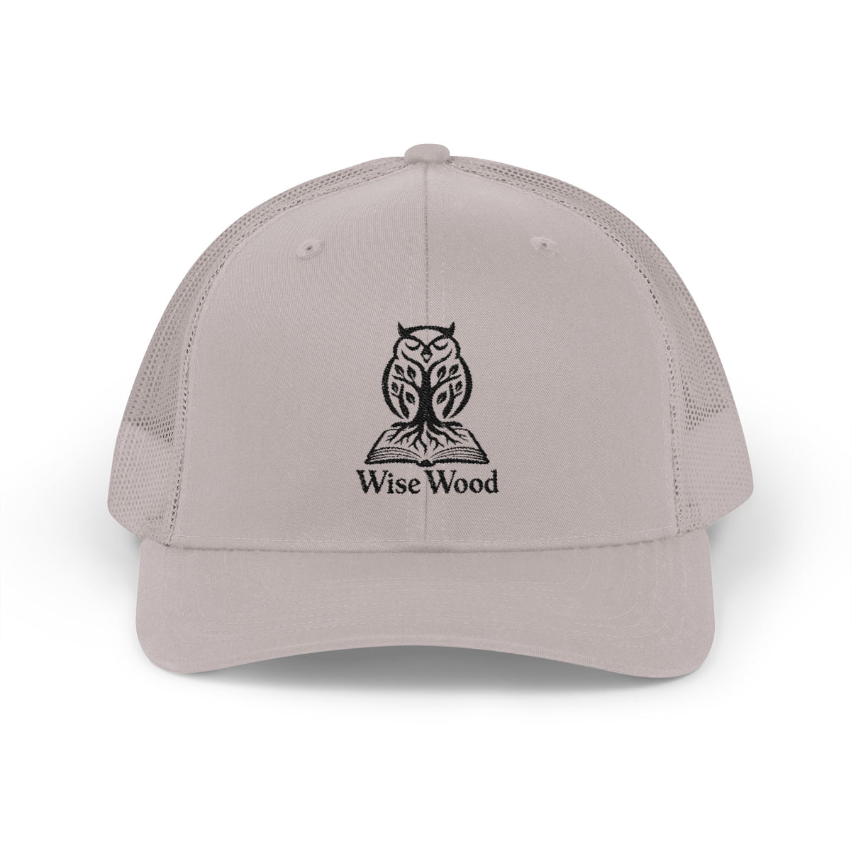 Owl Logo Snapback Trucker Cap — "Wise Wood" Embroidered Mesh Hat