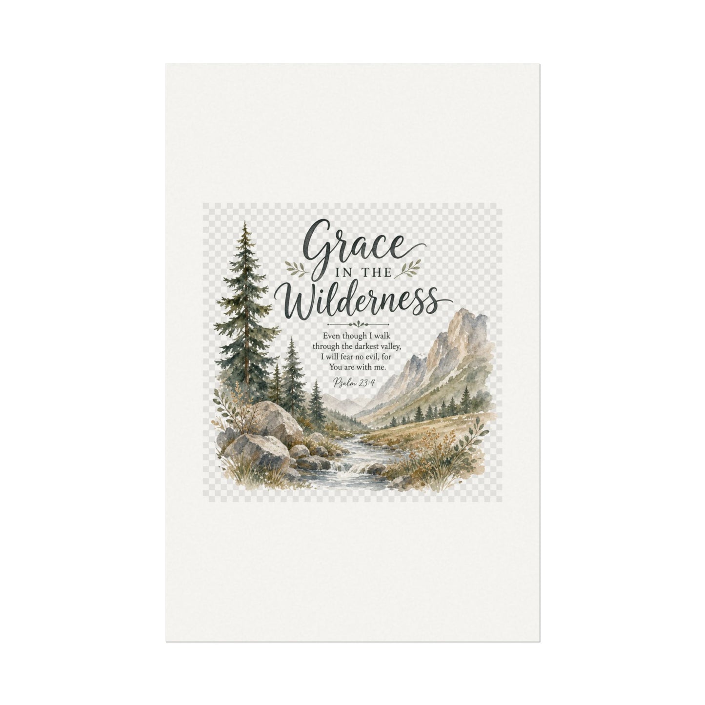 Grace in the Wilderness — Psalm-Inspired Watercolor Printable (8x10, 11x14)