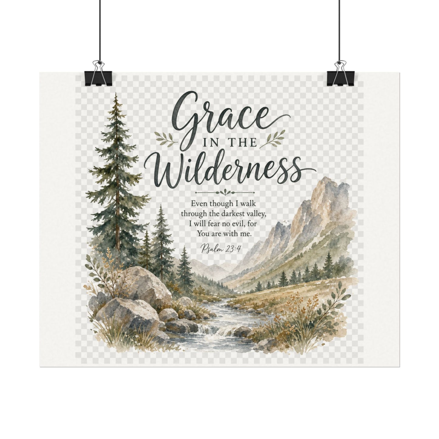 Grace in the Wilderness — Psalm-Inspired Watercolor Printable (8x10, 11x14)
