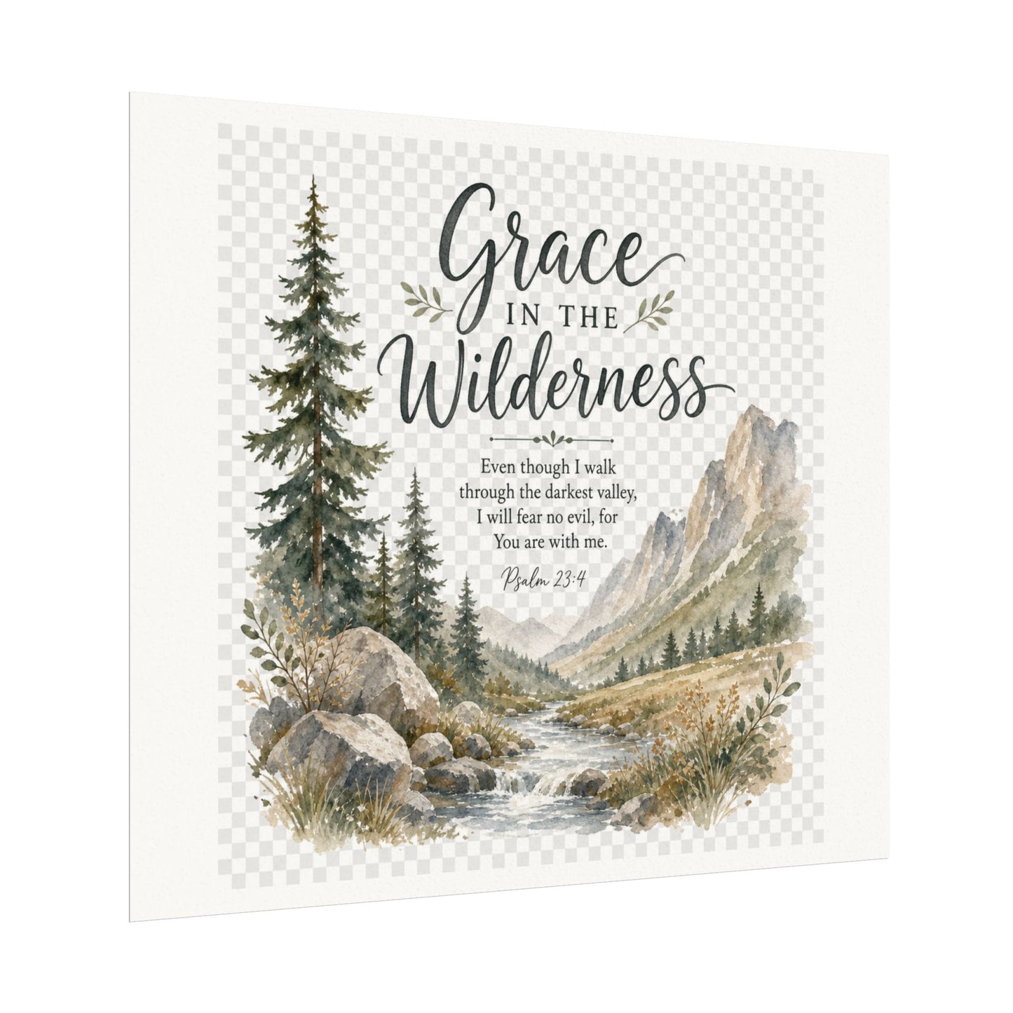 Grace in the Wilderness — Psalm-Inspired Watercolor Printable (8x10, 11x14)