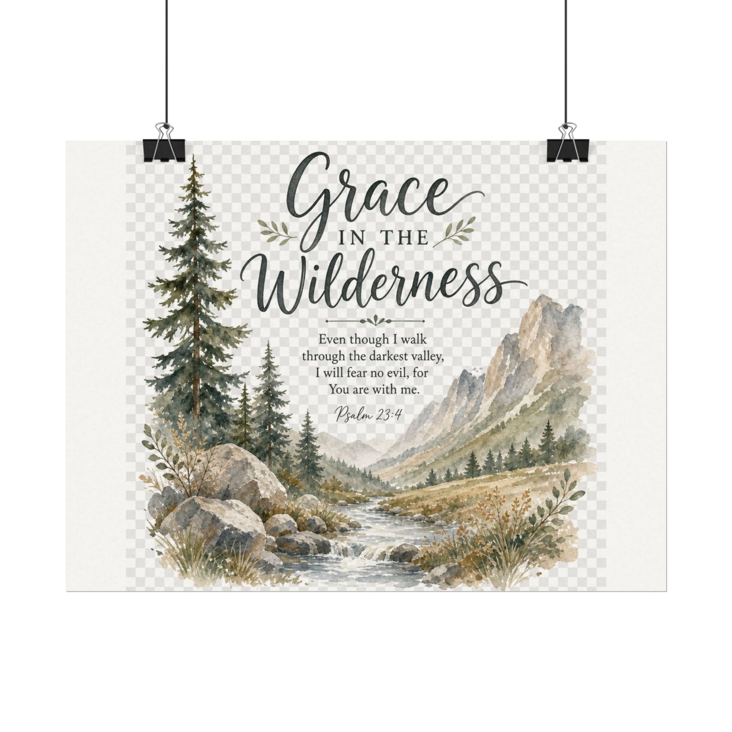Grace in the Wilderness — Psalm-Inspired Watercolor Printable (8x10, 11x14)
