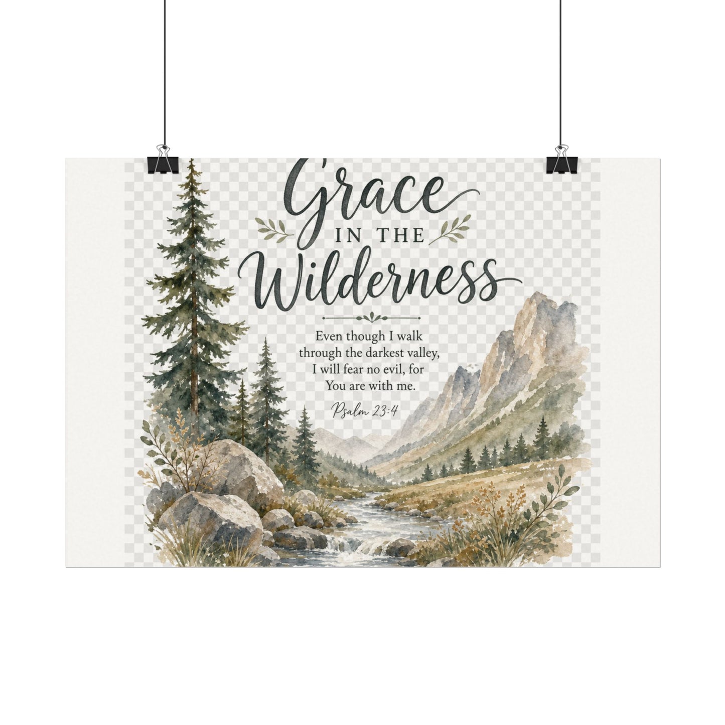 Grace in the Wilderness — Psalm-Inspired Watercolor Printable (8x10, 11x14)