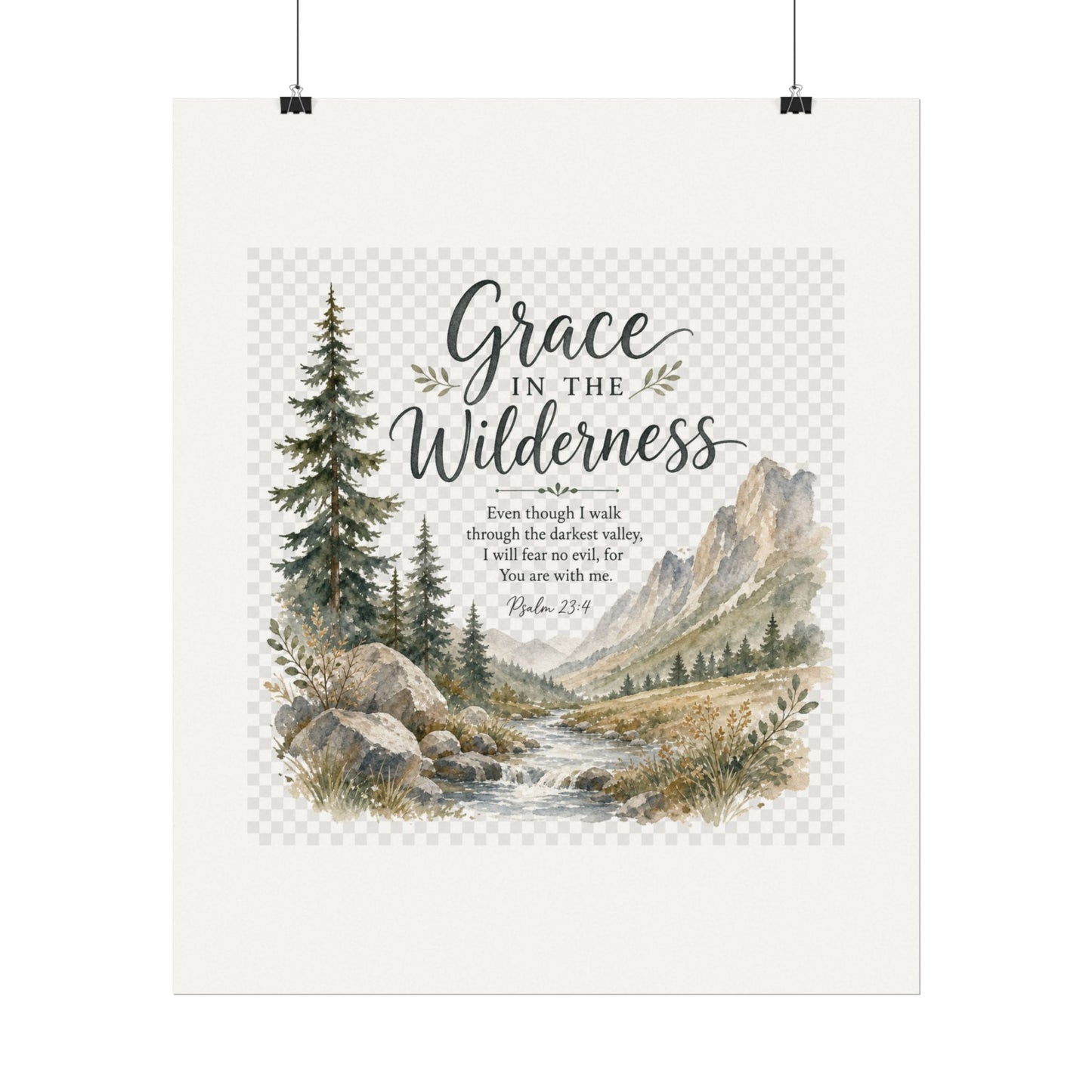 Grace in the Wilderness — Psalm-Inspired Watercolor Printable (8x10, 11x14)
