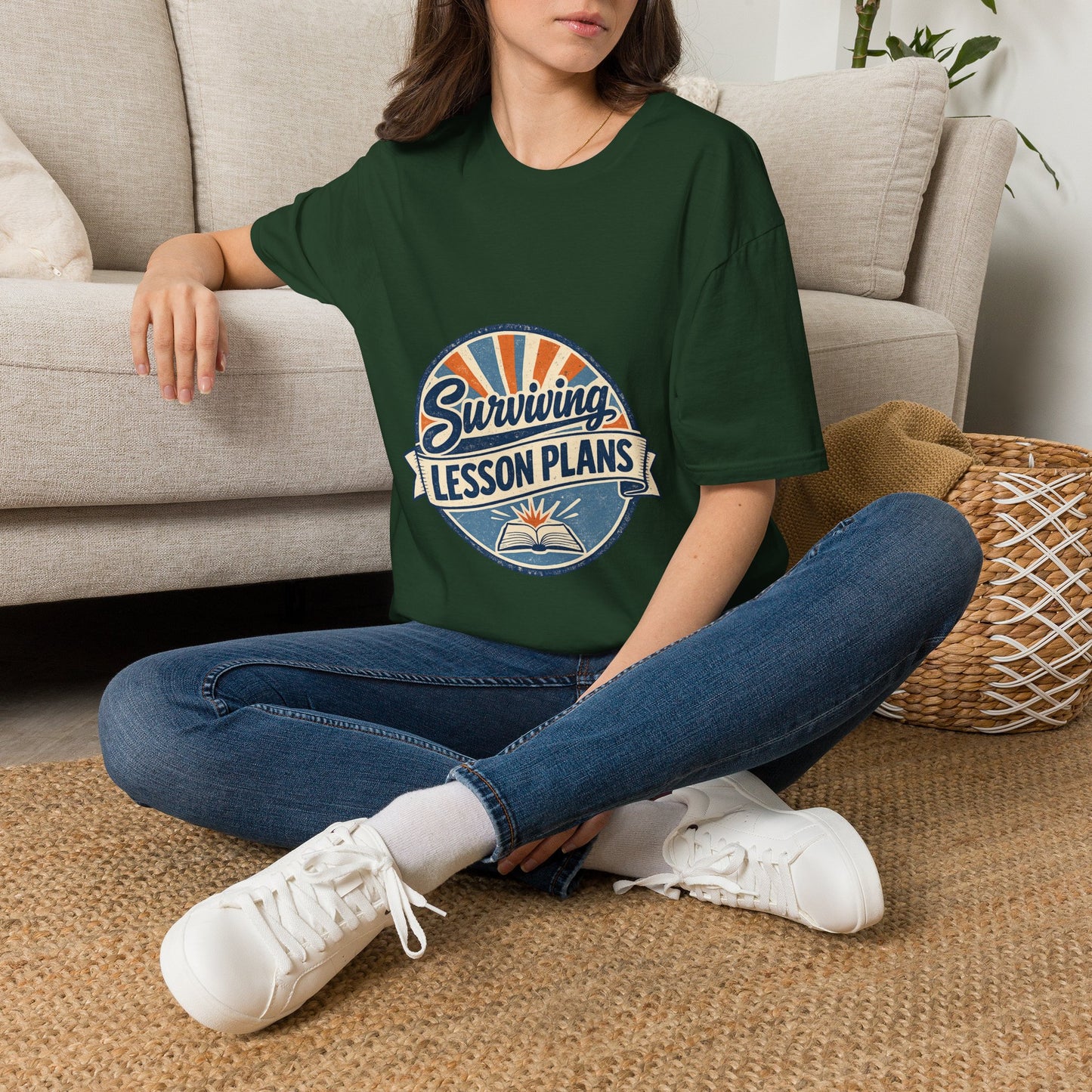 Homeschool Dad “Surviving Lesson Plans” Badge Tee — Father's Day Gift