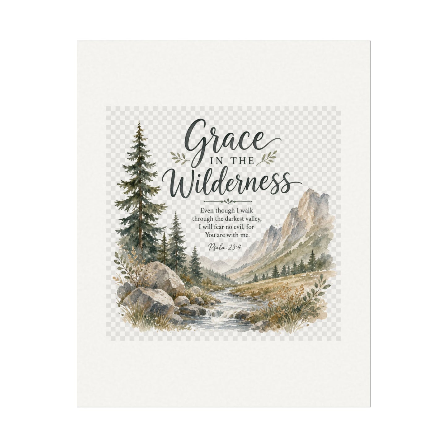 Grace in the Wilderness — Psalm-Inspired Watercolor Printable (8x10, 11x14)