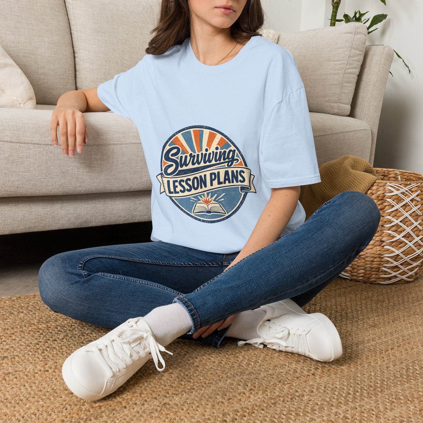Homeschool Dad “Surviving Lesson Plans” Badge Tee — Father's Day Gift