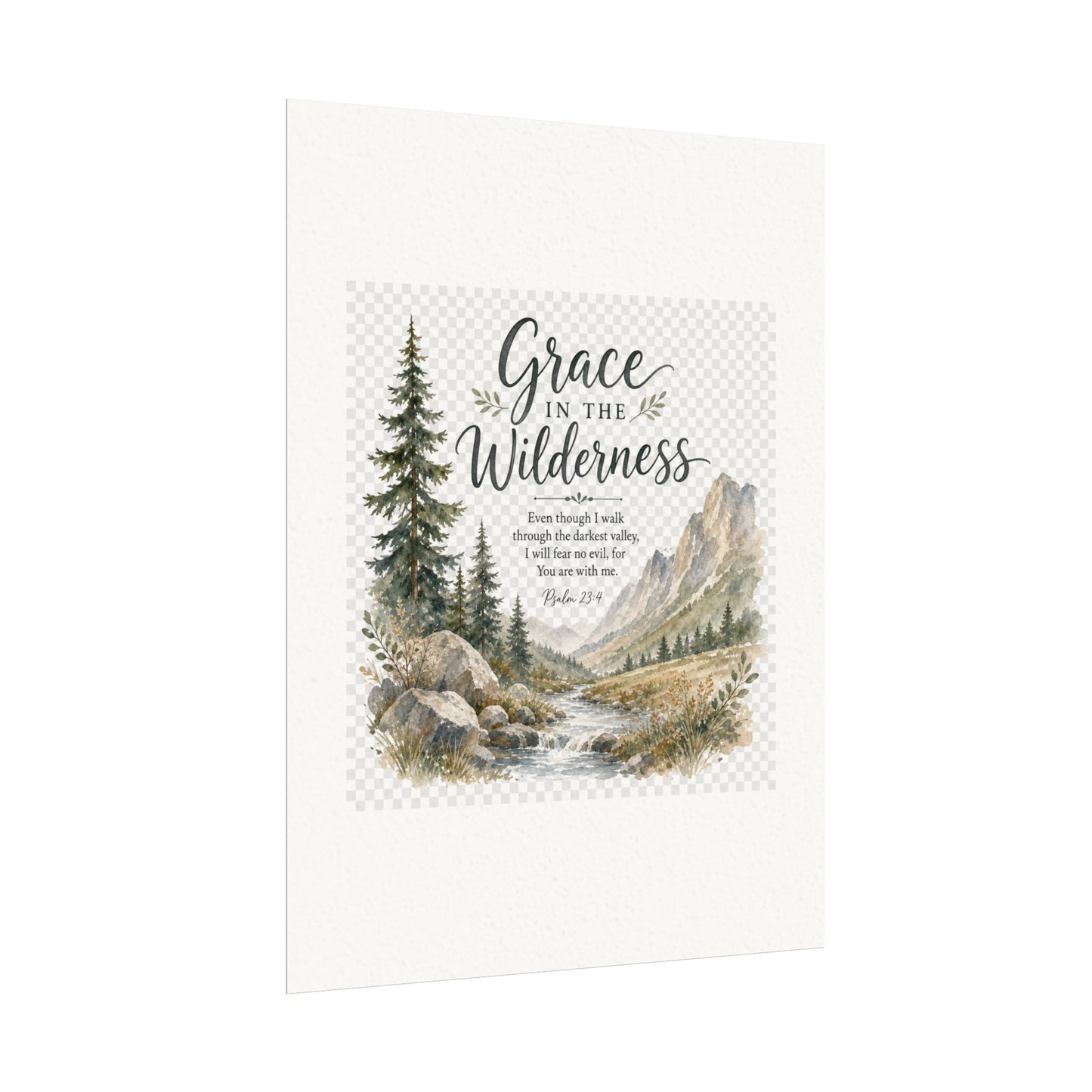Grace in the Wilderness — Psalm-Inspired Watercolor Printable (8x10, 11x14)