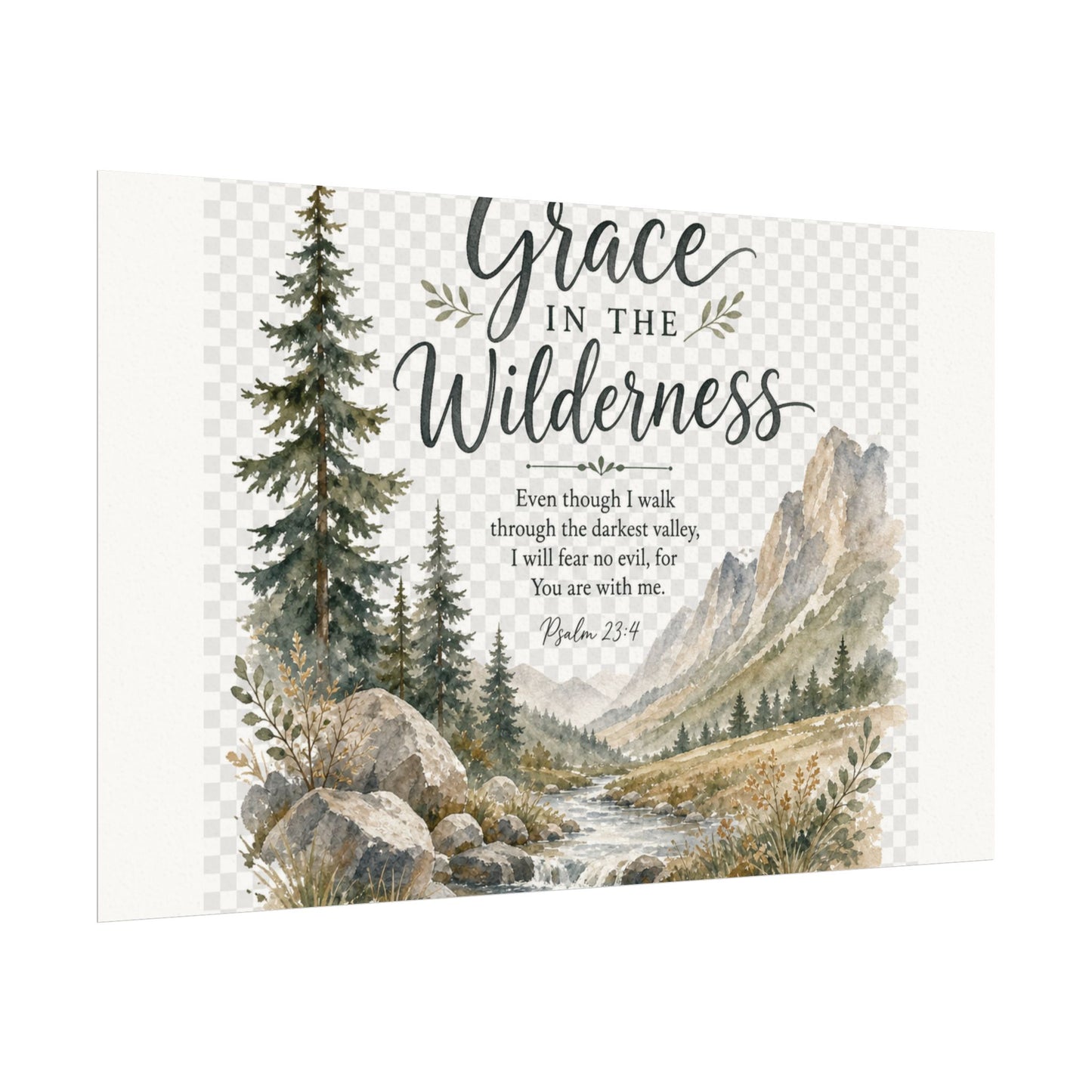 Grace in the Wilderness — Psalm-Inspired Watercolor Printable (8x10, 11x14)